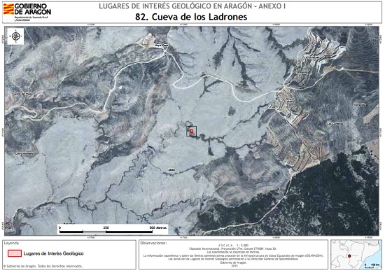 La cueva de los ladrones declarada, por el Gobierno de Aragón, lugar de interés geológico